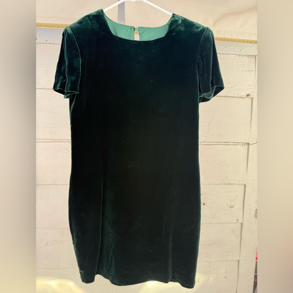 Emerald Green Henri Bendel Velvet Mini Dress